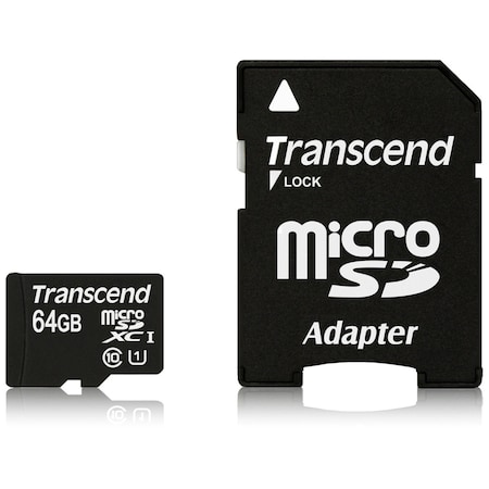 Transcend Information 64Gb Microsdxc Class10 U1 W/Adapter TS64GUSDU1